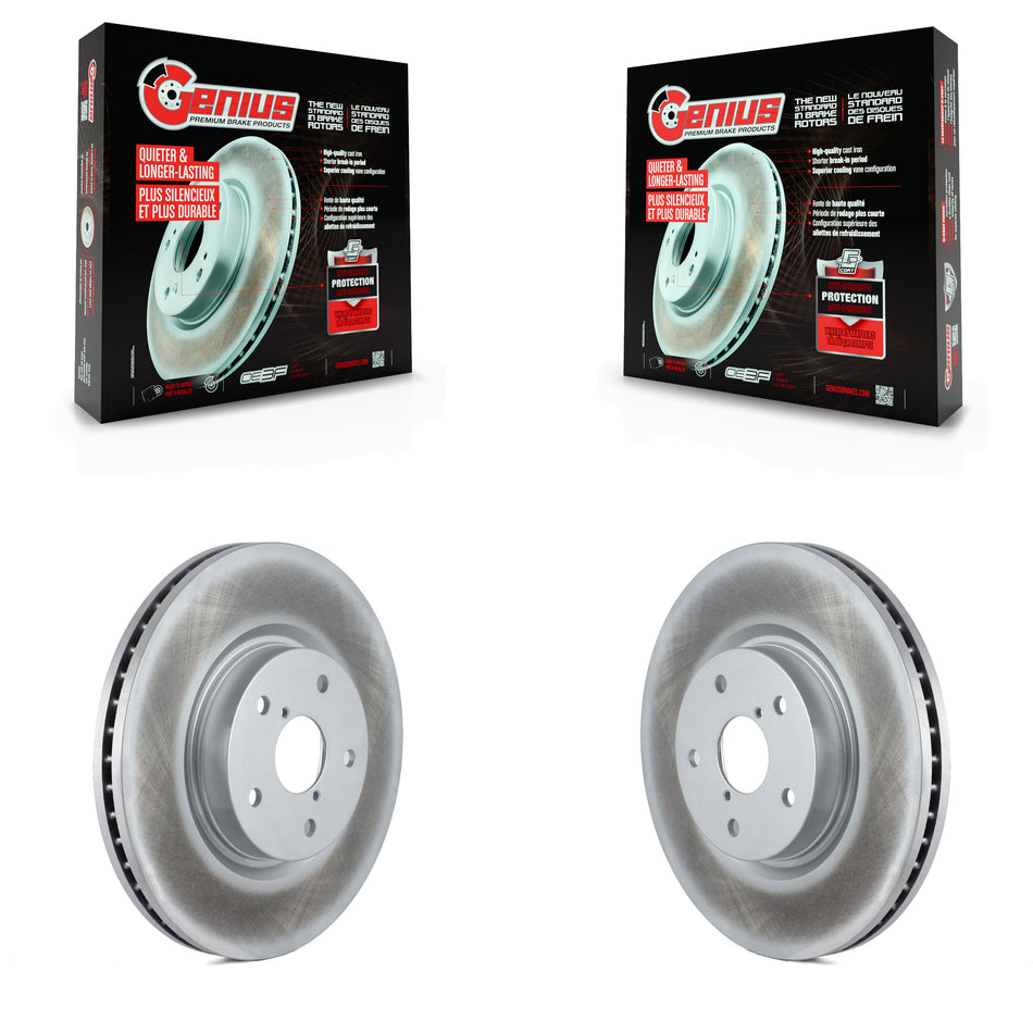 Front Coated Disc Brake Rotors Pair For Subaru Outback Legacy WRX Tribeca B9 KG-100239