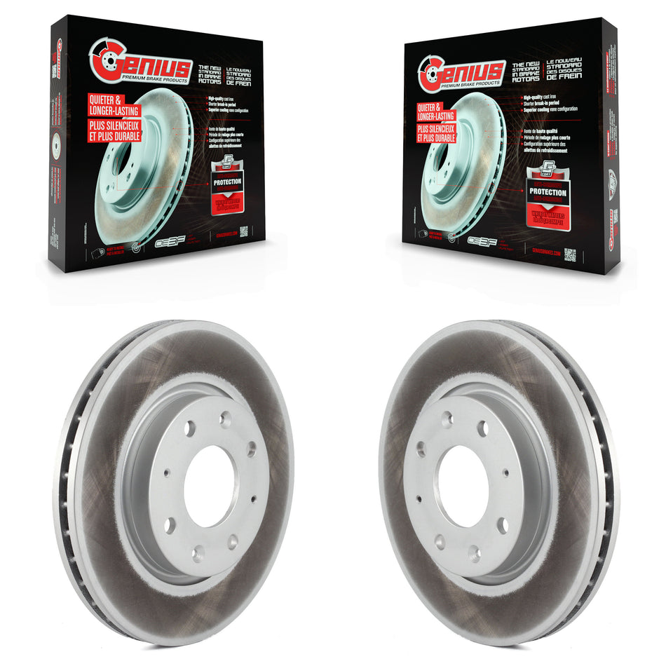 Front Coated Disc Brake Rotors Pair For Kia Spectra Spectra5 KG-100241
