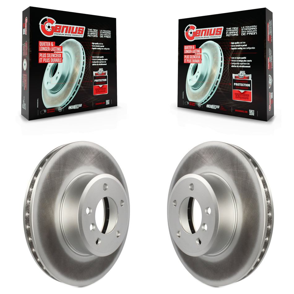 Front Coated Disc Brake Rotors Pair For BMW 530i 528i 525i 530xi 535xi xDrive 535i 528xi 525xi KG-100243