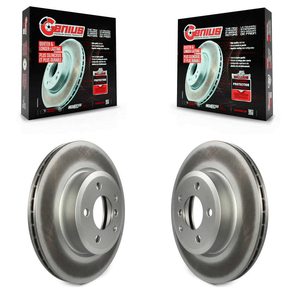 Front Coated Disc Brake Rotors Pair For 2004-2010 BMW X3 KG-100244