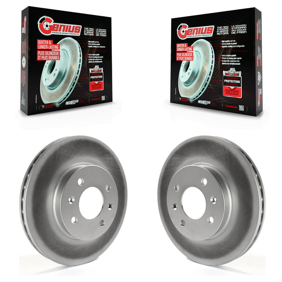 Front Coated Disc Brake Rotors Pair For Hyundai Accent Kia Rio Rio5 KG-100249