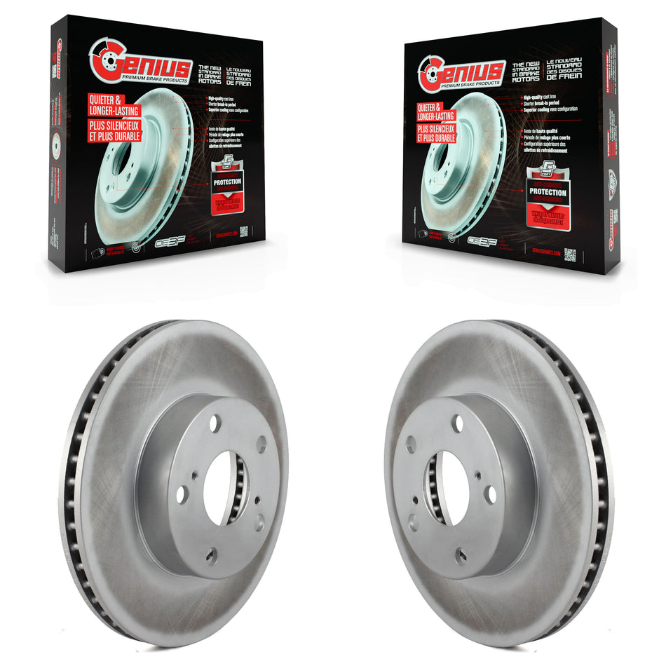Front Coated Disc Brake Rotors Pair For 2005-2015 Toyota Tacoma With 5 Lug Wheels KG-100253