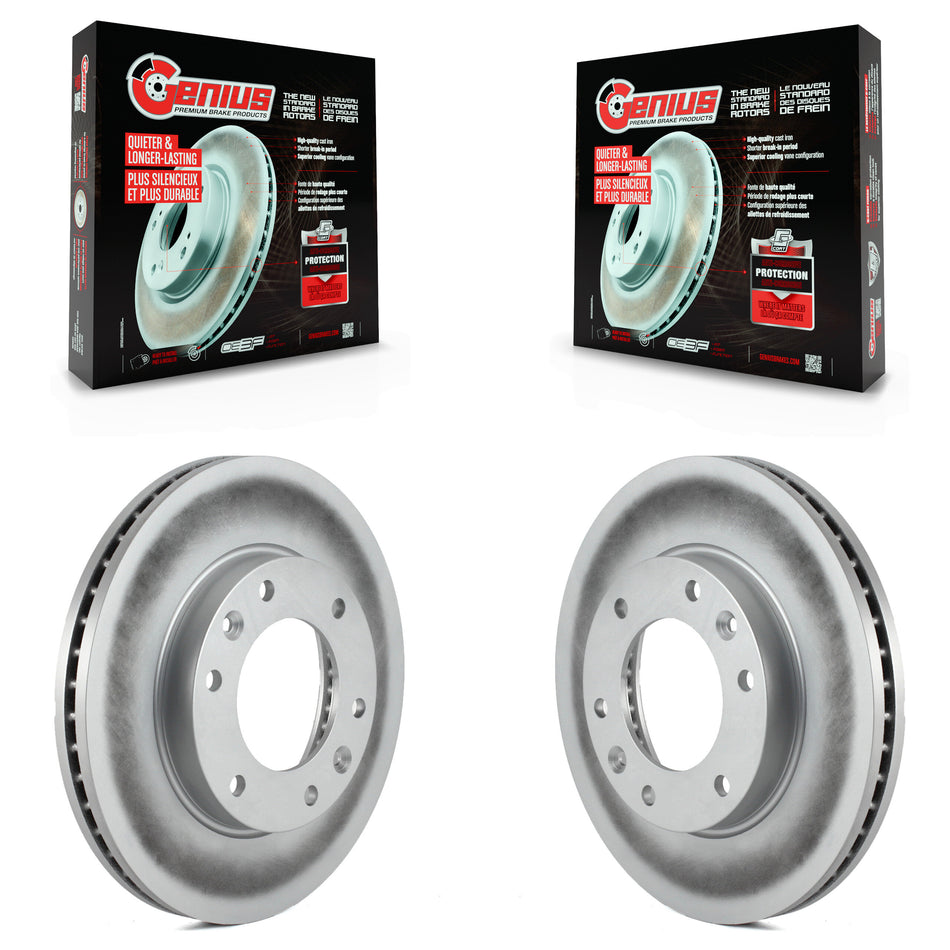Front Coated Disc Brake Rotors Pair For Kia Sedona Hyundai Entourage KG-100254