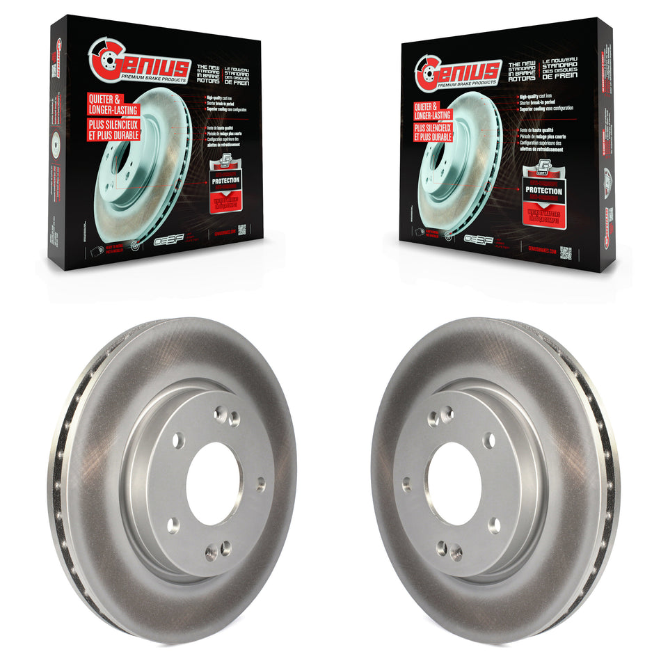 Front Coated Disc Brake Rotors Pair For Hyundai Elantra KG-100261