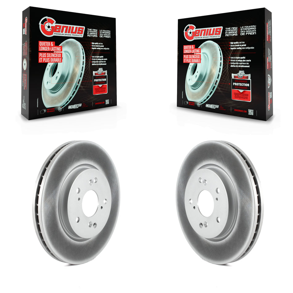 Front Coated Disc Brake Rotors Pair For Honda CR-V Acura RDX Crosstour Accord KG-100263