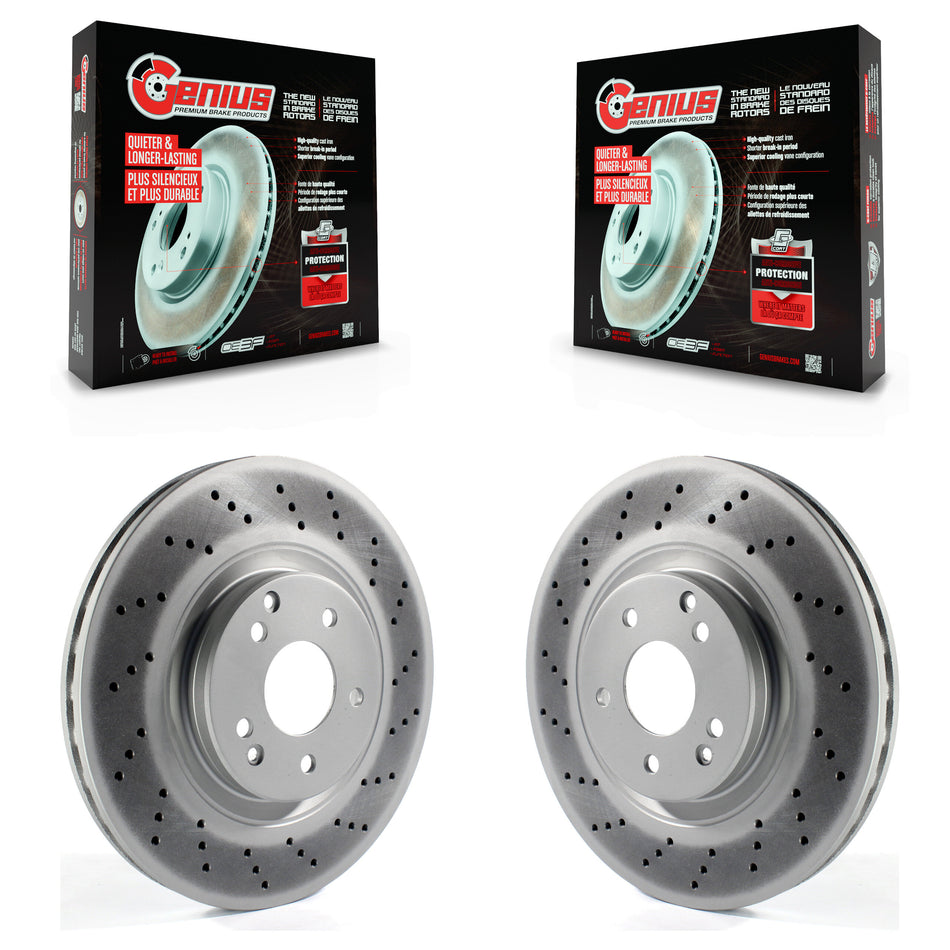 Front Coated Disc Brake Rotors Pair For Mercedes-Benz C230 CLK350 SLK350 C320 SLK280 SLK300 KG-100264
