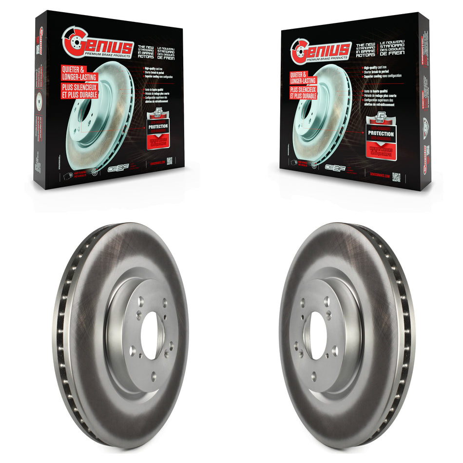 Front Coated Disc Brake Rotors Pair For Honda Pilot Acura MDX RLX ZDX KG-100272