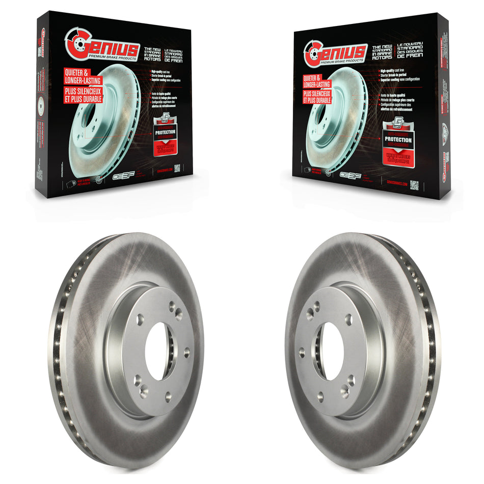 Front Coated Disc Brake Rotors Pair For 2007-2009 Kia Rondo KG-100281