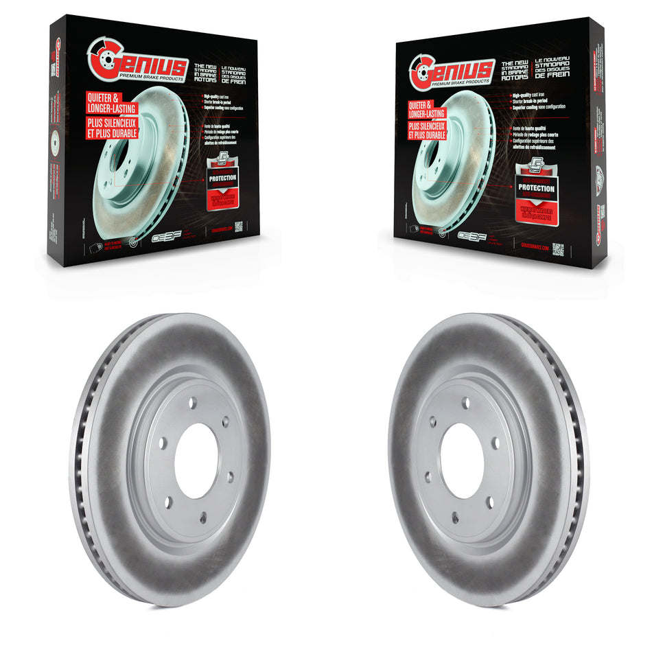 Front Coated Disc Brake Rotors Pair For Nissan TITAN Armada INFINITI QX80 QX56 KG-100288