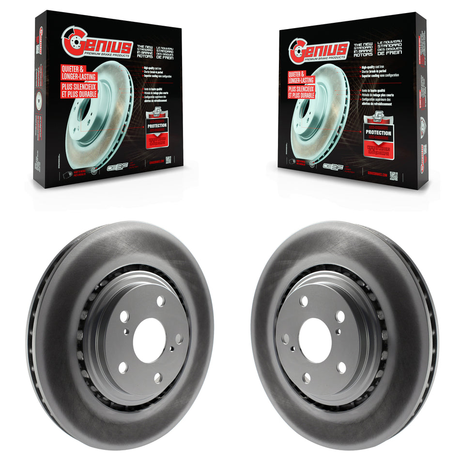 Front Coated Disc Brake Rotors Pair For Toyota Highlander Sienna Lexus RX350 NX200t NX300 RX450h NX300h KG-100290