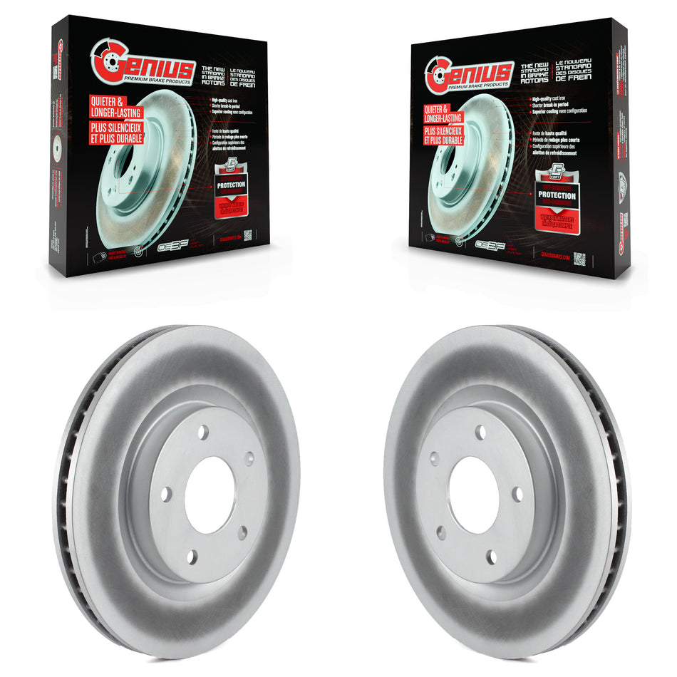Front Coated Disc Brake Rotors Pair For Nissan Rogue Sentra Select KG-100291