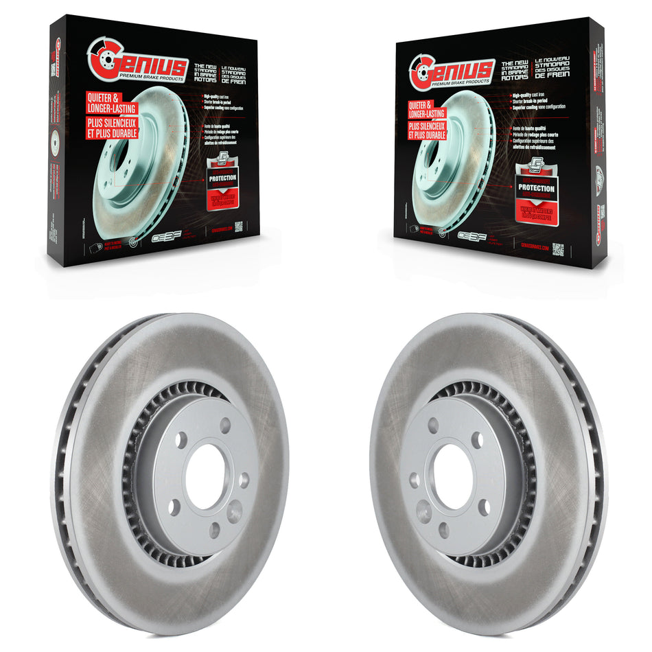 Front Coated Disc Brake Rotors Pair For Volvo S60 XC70 S80 Land Rover LR2 V60 Cross Country V70 KG-100293