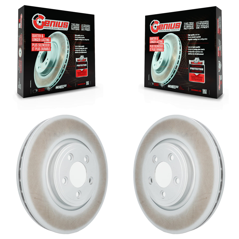 Front Coated Disc Brake Rotors Pair For Jaguar XF XJ8 S-Type XK Vanden Plas KG-100294
