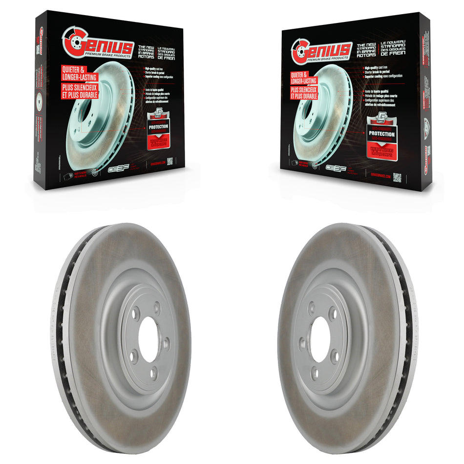 Front Coated Disc Brake Rotors Pair For Jaguar XF XJ S-Type XK XKR XJR Super V8 KG-100295