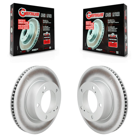 Front Coated Disc Brake Rotors Pair For Lexus LX570 Toyota Land Cruiser KG-100301