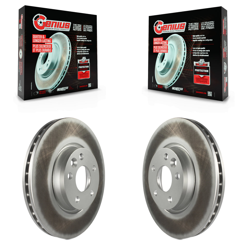 Front Coated Disc Brake Rotors Pair For Volvo S60 Land Rover Range Evoque XC70 S80 V60 V70 KG-100306