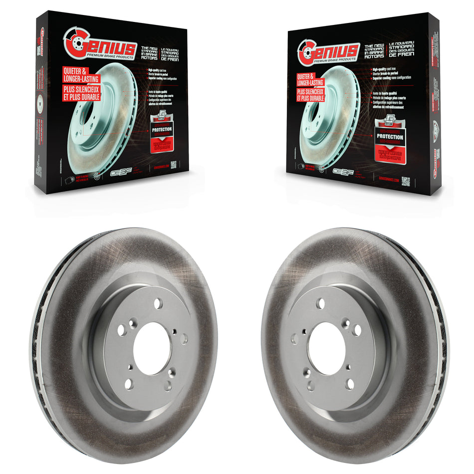 Front Coated Disc Brake Rotors Pair For Honda Odyssey Acura TL KG-100308