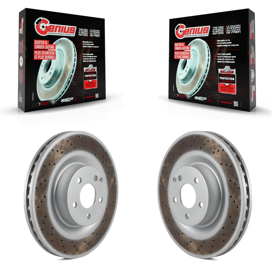 Front Coated Disc Brake Rotors Pair For Mercedes-Benz S550 SL550 CL550 S600 S400 S350 CL600 S450 KG-100309