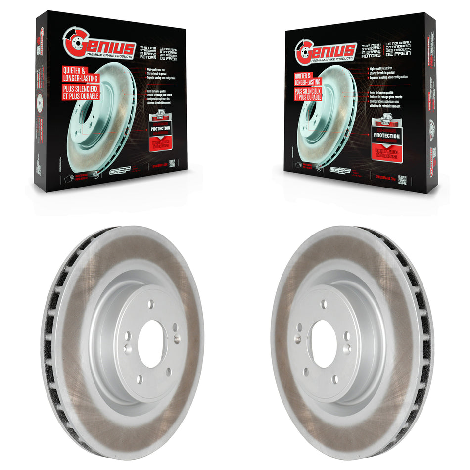 Front Coated Disc Brake Rotors Pair For Hyundai Genesis Coupe KG-100313