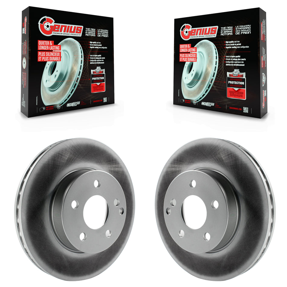 Front Coated Disc Brake Rotors Pair For Mercedes-Benz C300 C250 C230 KG-100318