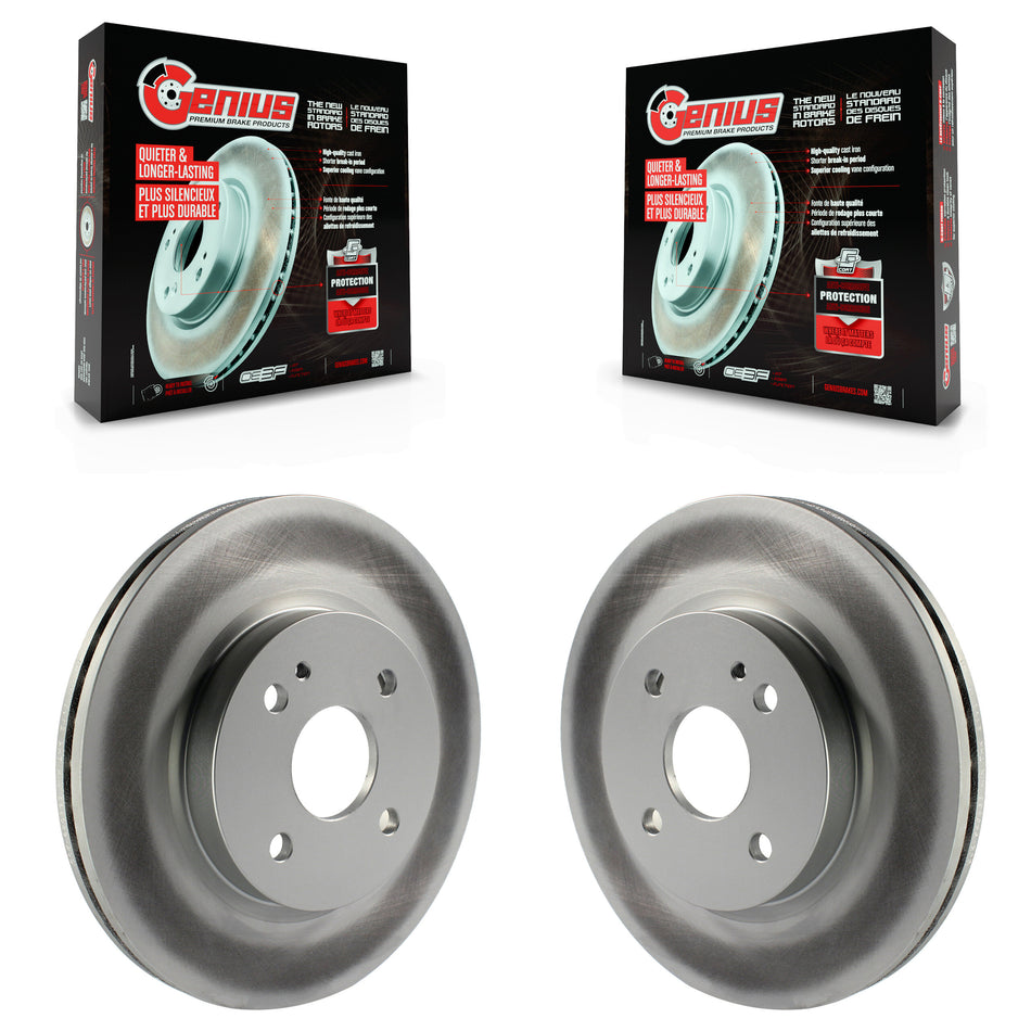 Front Coated Disc Brake Rotors Pair For 2011-2014 Mazda 2 KG-100325