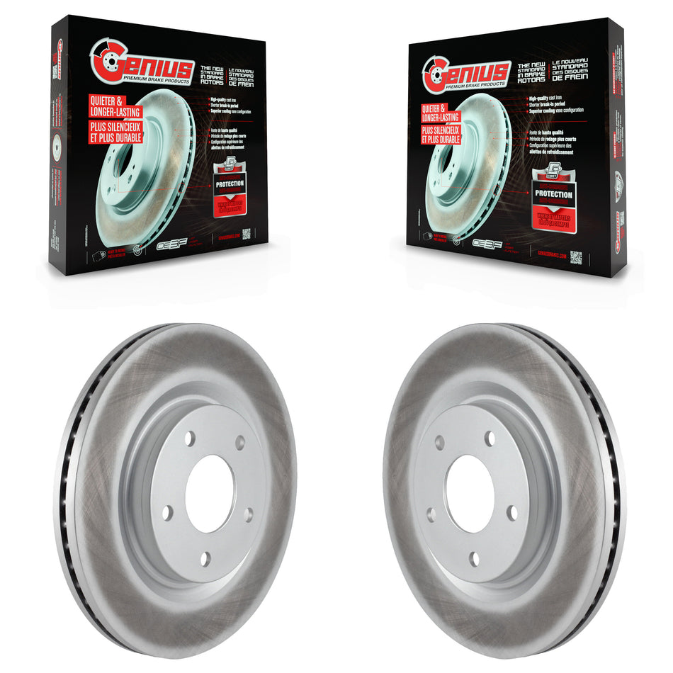 Front Coated Disc Brake Rotors Pair For Nissan Sentra Juke KG-100326