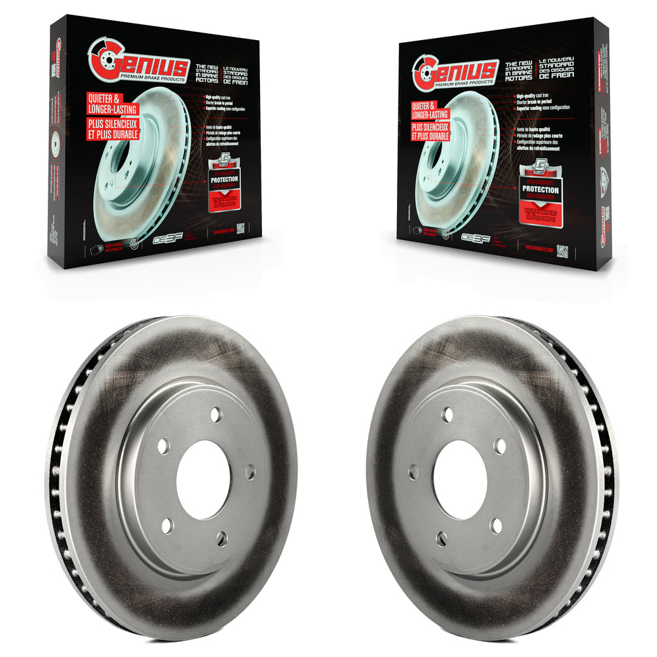 Front Coated Disc Brake Rotors Pair For Nissan NV200 LEAF Chevrolet City Express KG-100327