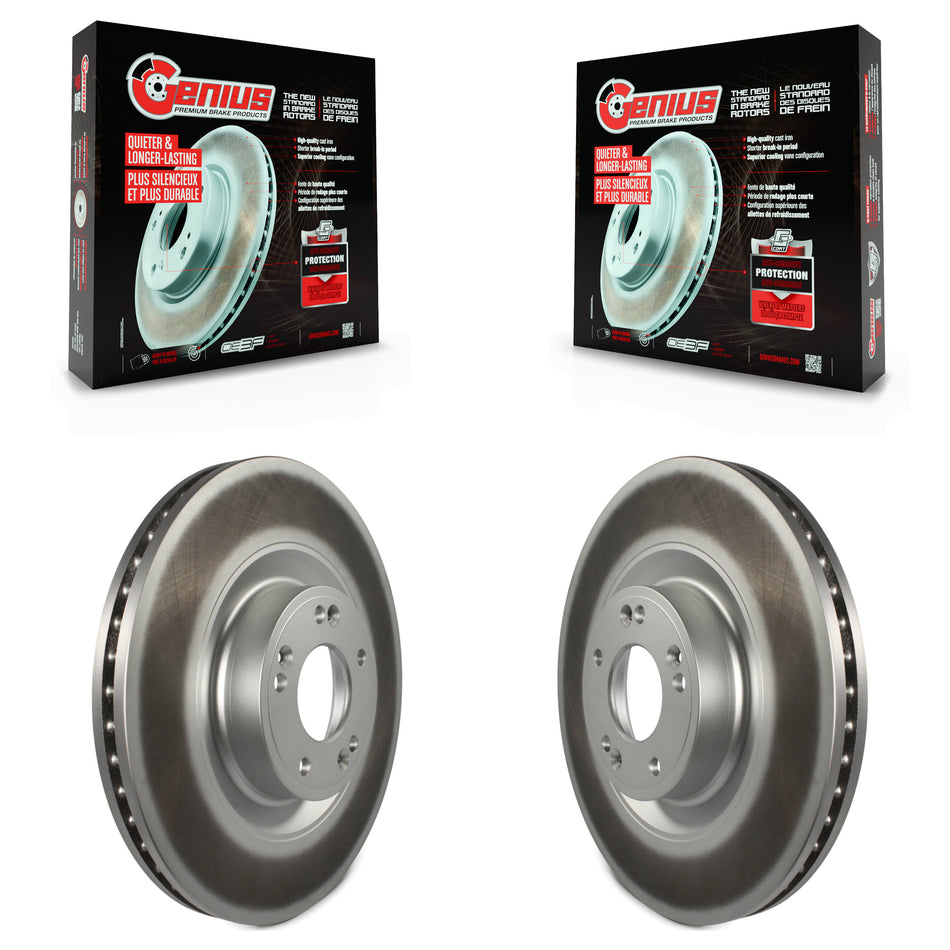 Front Coated Disc Brake Rotors Pair For Hyundai Genesis G80 Equus Kia K900 KG-100328