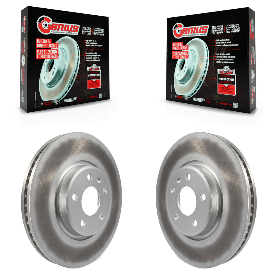 Front Coated Disc Brake Rotors Pair For Audi Q5 A4 A5 Quattro A7 allroad A6 S5 KG-100336