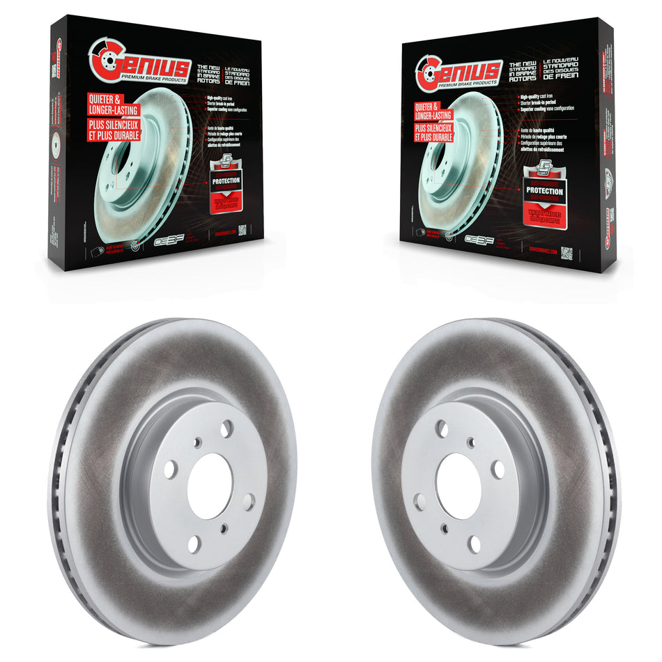 Front Coated Disc Brake Rotors Pair For Toyota Yaris KG-100342