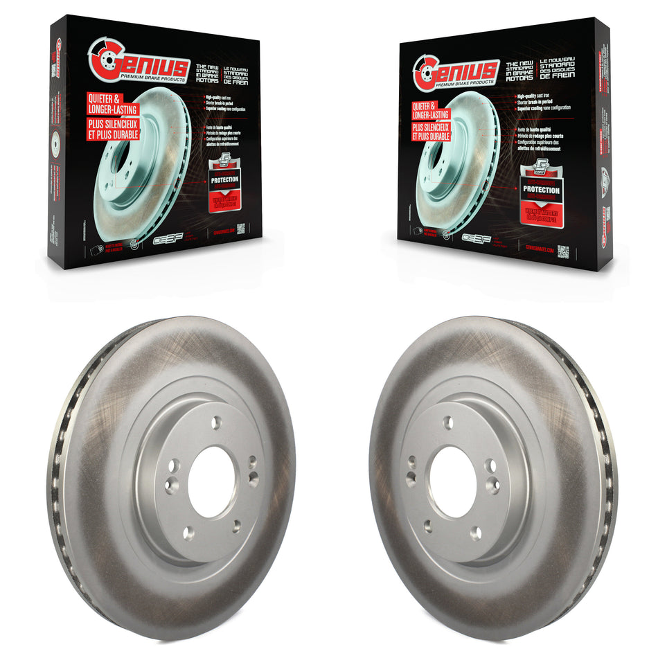 Front Coated Disc Brake Rotors Pair For Hyundai Kia Sorento Santa Fe Sport XL KG-100345