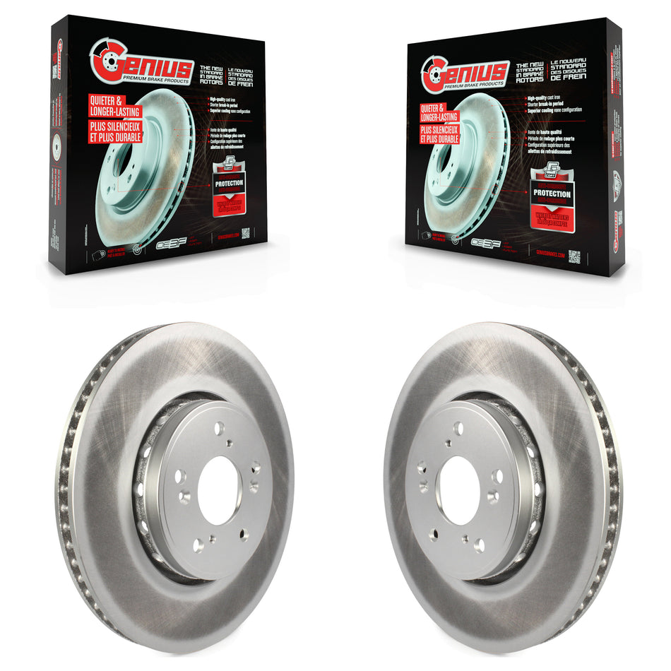 Front Coated Disc Brake Rotors Pair For Acura RDX ILX KG-100347