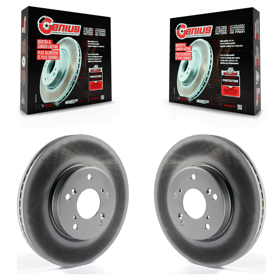 Front Coated Disc Brake Rotors Pair For Honda Accord HR-V CR-V KG-100349