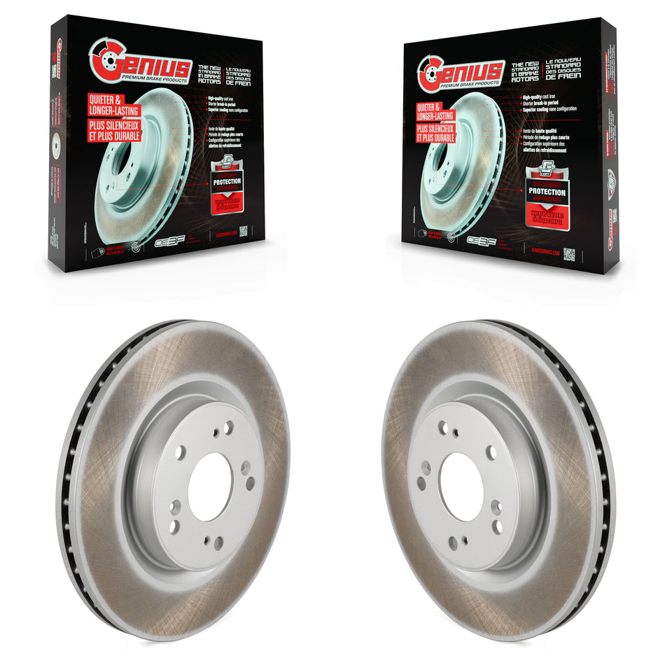 Front Coated Disc Brake Rotors Pair For 2012-2016 Honda CR-V FWD KG-100350