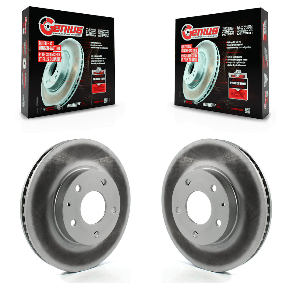 Front Coated Disc Brake Rotors Pair For Mazda 3 CX-3 Sport KG-100360