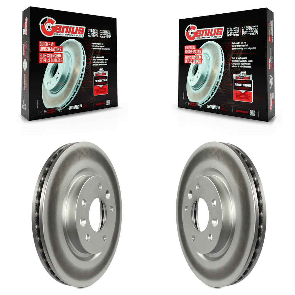 Front Coated Disc Brake Rotors Pair For Nissan Rogue Sport LEAF Qashqai KG-100362