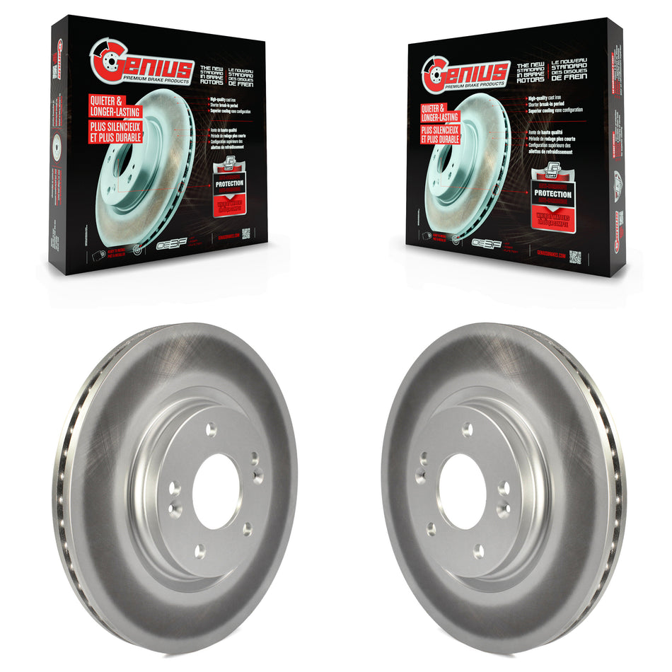 Front Coated Disc Brake Rotors Pair For Hyundai Kia Sonata Elantra Tucson Optima Soul Sportage Kona GT Forte Veloster Niro EV Seltos Electric KG-100369