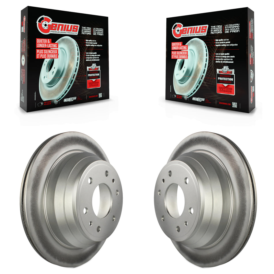 Rear Coated Disc Brake Rotors Pair For Chevrolet Trailblazer GMC Envoy EXT XL Buick Rainier Oldsmobile Bravada XUV SSR Isuzu Ascender Saab 9-7x KG-100388