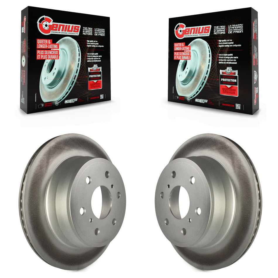 Rear Coated Disc Brake Rotors Pair For Chevrolet Silverado 1500 GMC Sierra Tahoe Yukon Cadillac Suburban Escalade XL Avalanche ESV LD Classic EXT Limited KG-100403