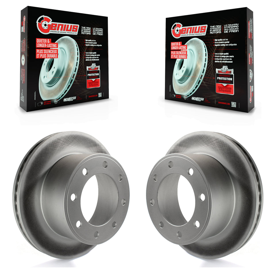 Rear Coated Disc Brake Rotors Pair For 2005-2012 Ford F-250 Super Duty F-350 KG-100443