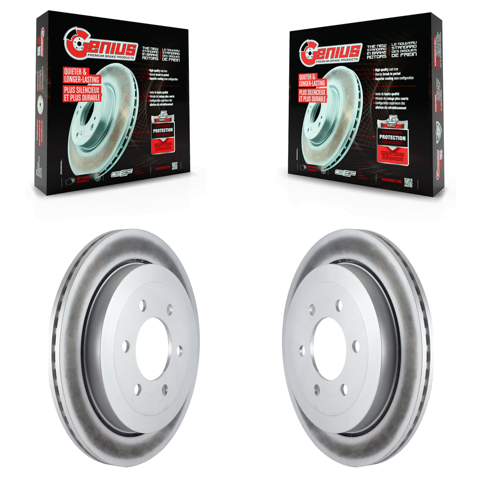 Rear Coated Disc Brake Rotors Pair For 2007-2017 Ford Expedition Lincoln Navigator KG-100444
