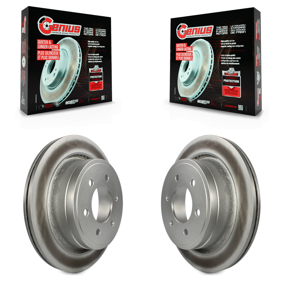 Rear Coated Disc Brake Rotors Pair For Ford F-150 KG-100450