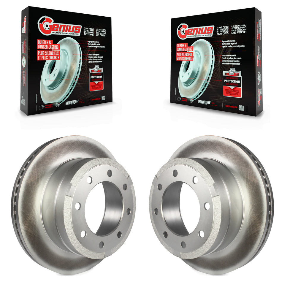 Rear Coated Disc Brake Rotors Pair For Ford F-250 Super Duty F-350 KG-100456