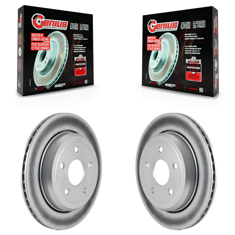 Rear Coated Disc Brake Rotors Pair For Jeep Grand Cherokee Dodge Durango WK KG-100486
