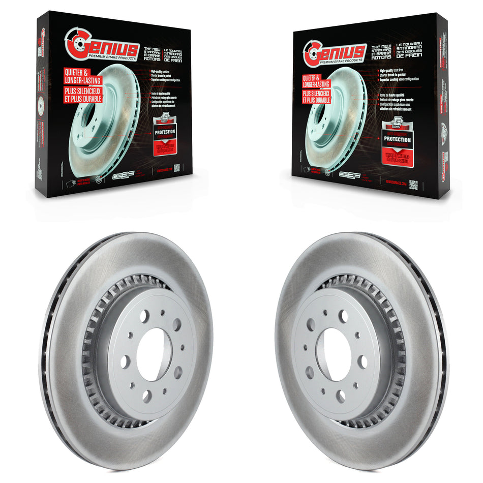 Rear Coated Disc Brake Rotors Pair For 2003-2014 Volvo XC90 KG-100543