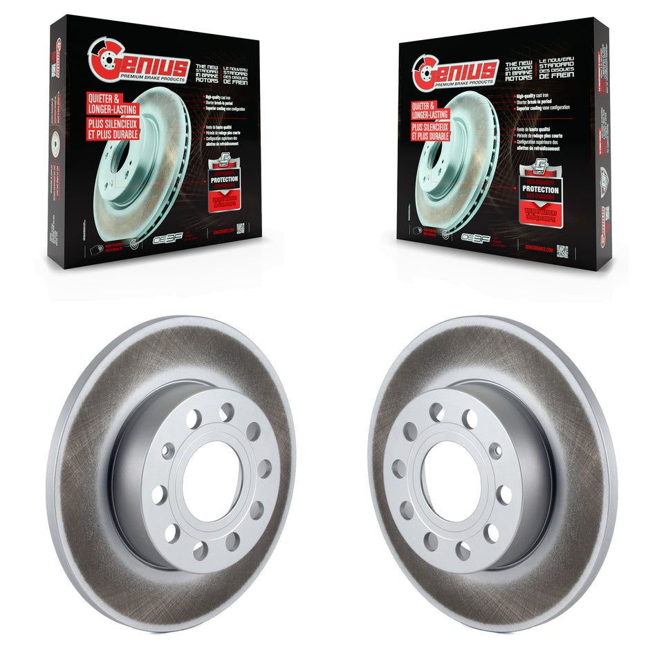 Rear Coated Disc Brake Rotors Pair For Volkswagen Jetta Rabbit Audi A3 Golf Quattro KG-100567
