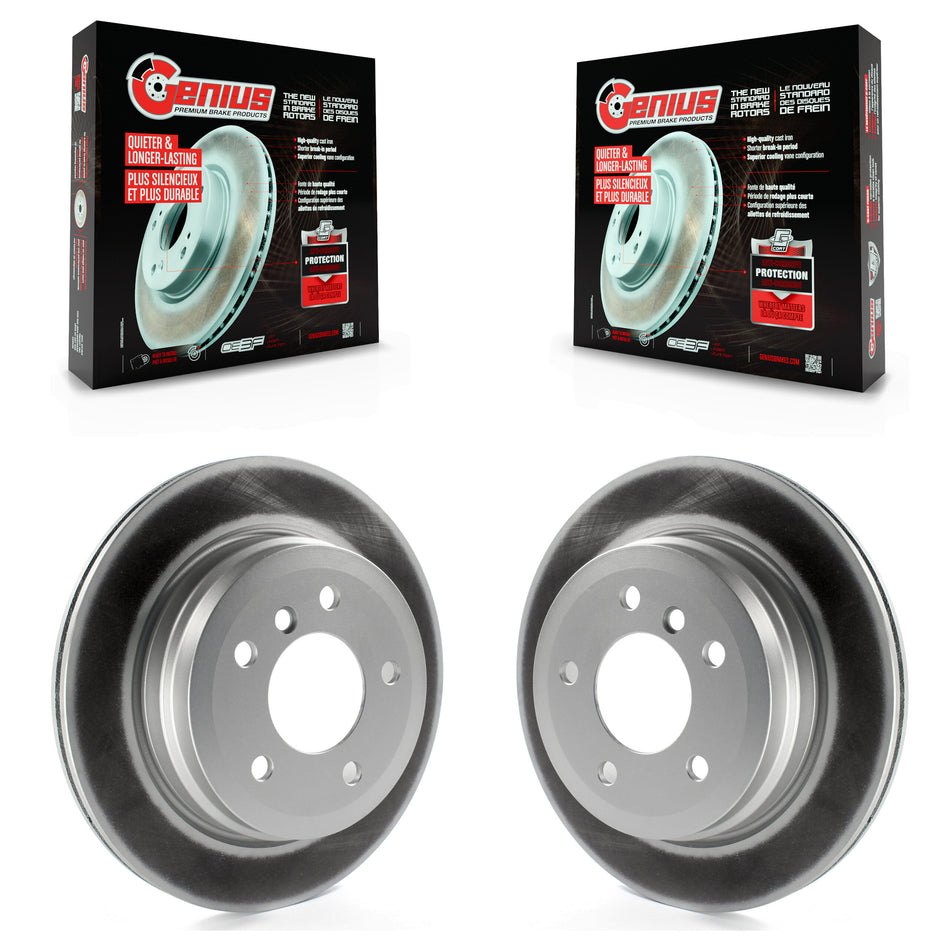 Rear Coated Disc Brake Rotors Pair For BMW 328i xDrive X1 328xi 325xi KG-100583