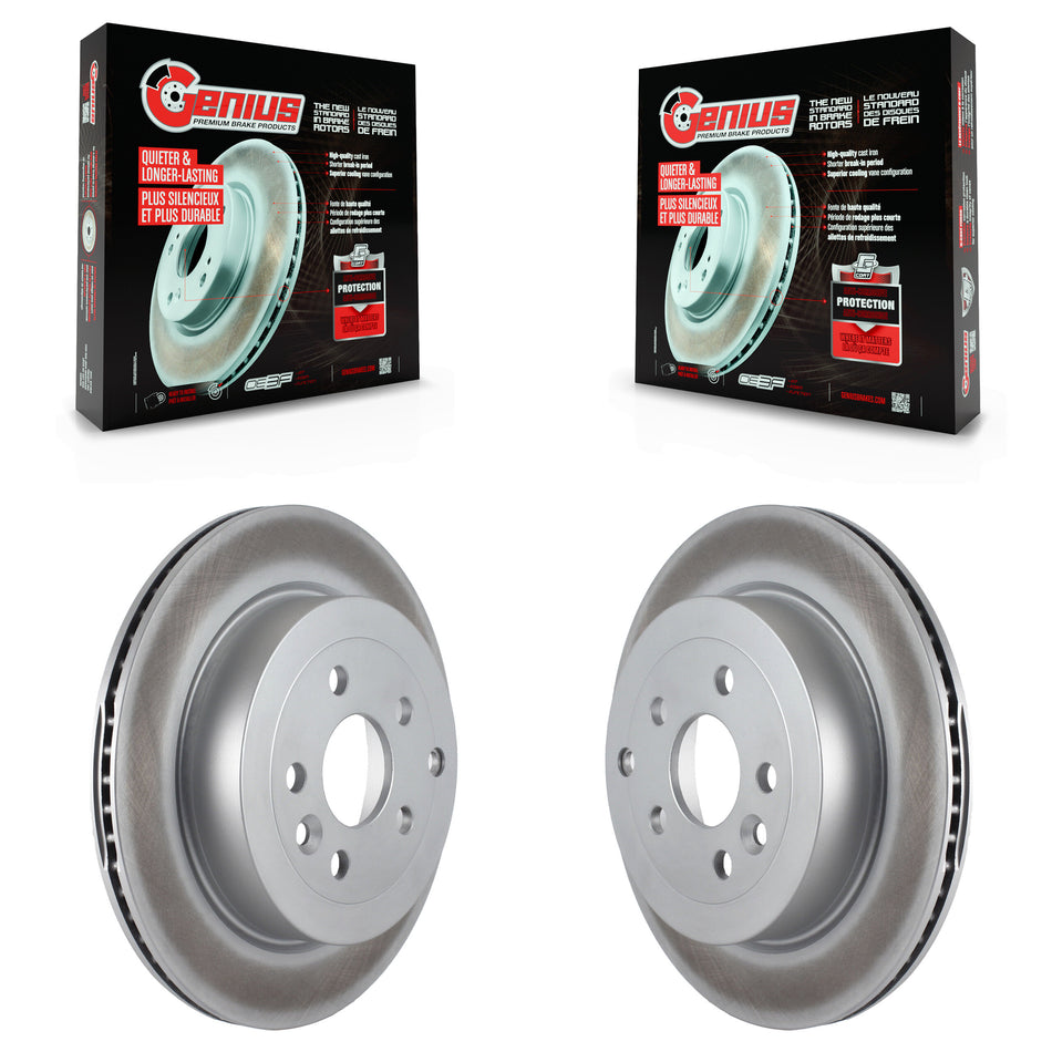 Rear Coated Disc Brake Rotors Pair For 2008-2012 Land Rover LR2 KG-100607
