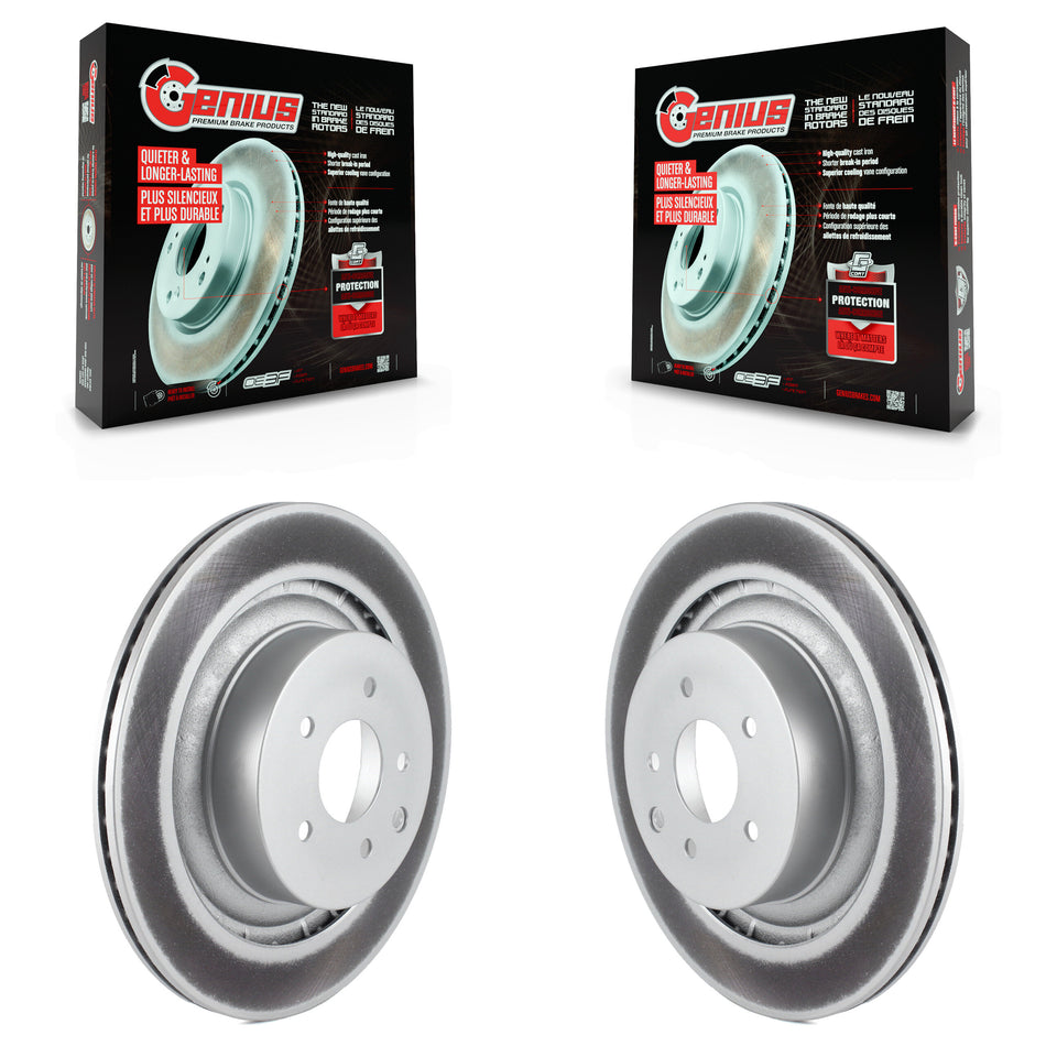 Rear Coated Disc Brake Rotors Pair For INFINITI G37 Nissan 370Z Q60 Z KG-100609