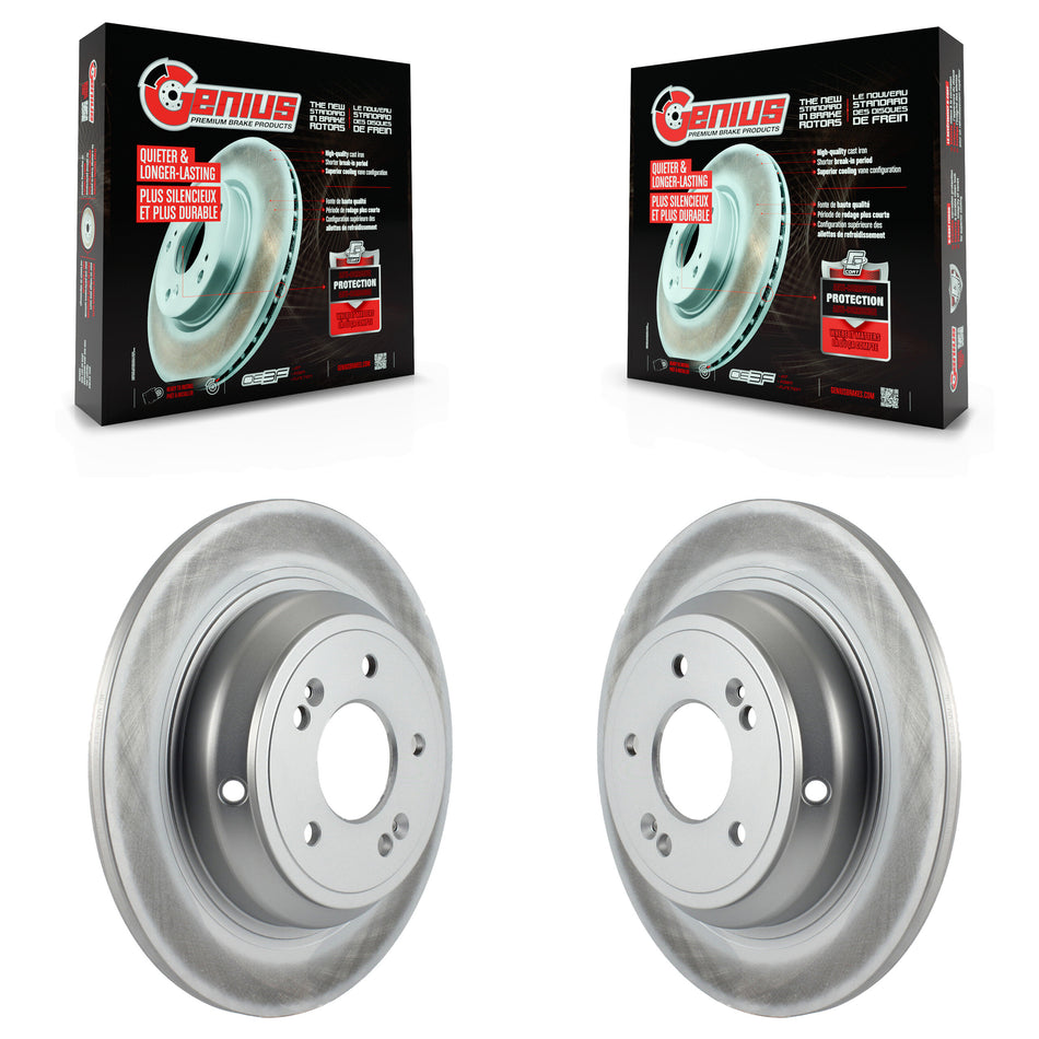 Rear Coated Disc Brake Rotors Pair For Hyundai Genesis G80 Kia K900 KG-100615
